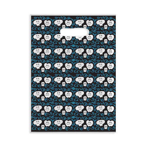 Sherman Specialty Smiling Teeth Scatter Bags, Clear, 7.5" x 10", 100/Pkg, 98ZD