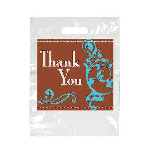 Sherman Specialty Thank You Scatter Bags, 9" x 13", White, 100/Pkg, LBG99