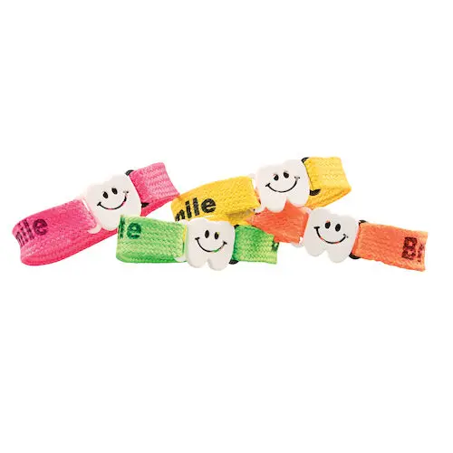 Sherman Specialty Dental Bracelets, Woven Cloth Bracelet with Sayings, 48/Pkg