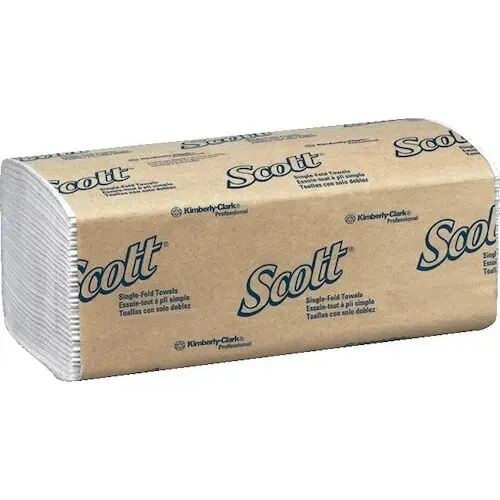 Kimberly-Clark Scott Essential Single-Fold Paper Towels, 1-Ply, 4000/Case, 01700