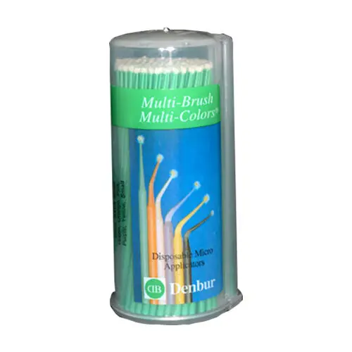 Denbur Multi-Brush Easy-Shake Small Applicators, Green, 600/Pkg, 929601