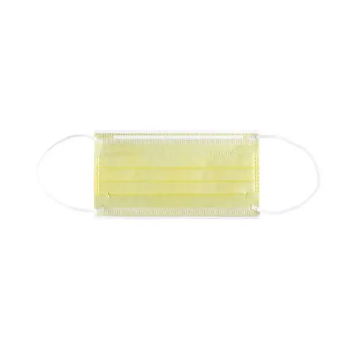 Euronda ASTM Level 1 Disposable Face Masks, 3-Layer, Earloop, Yellow, 50/Box, 217116