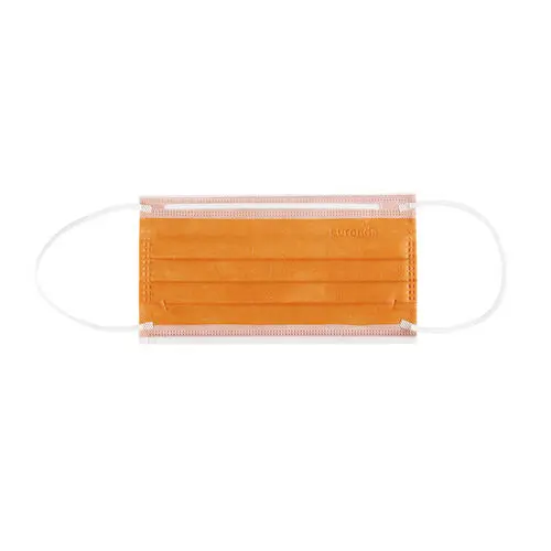 Euronda ASTM Level 1 Disposable Face Masks, 3-Layer, Earloop, Orange, 50/Box, 217115