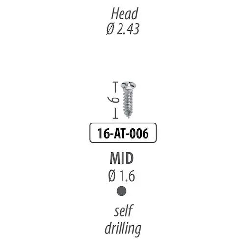 Citagenix Mid Auto-Screw, 1.6 mm x 6 mm, 16-AT-006
