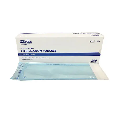 Dukal Sterilization Pouches, Self-Seal, 3.5 in x 10 in, Blue/Transparent, Latex-Free, 200/Box
