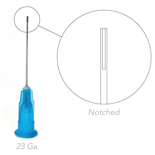 Endo Irrigation Needle Tips, Notched, 23 Gauge, Blue, 100/Box, D238
