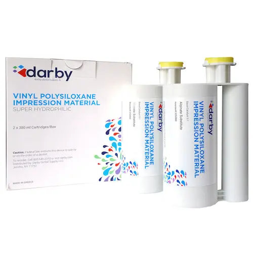 Darby Dental Alginate Substitute, Fast Set, A-Silicone, Pink, 380 mL Cartridge, 2/Box, 215209230F
