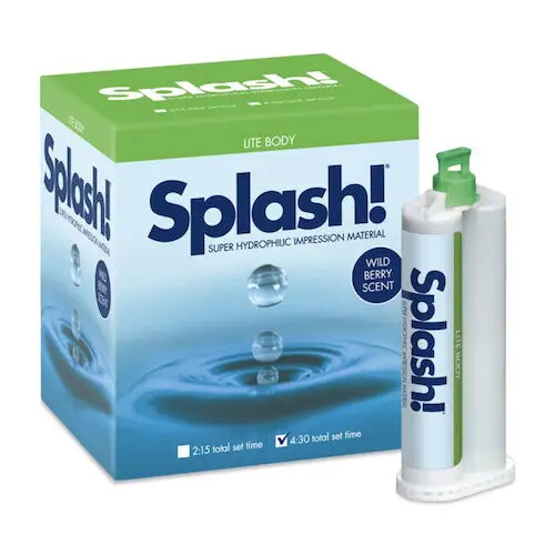 Splash! VPS Impression Material, Light Body, Regular Set, 48mL Cartridges, 8/Pkg, SPD1588