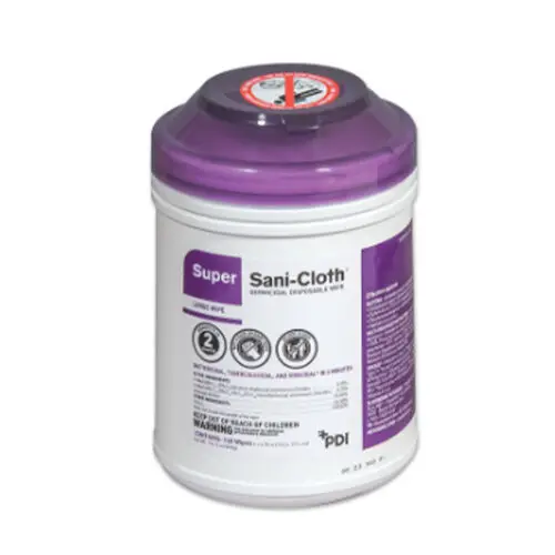 Super Sani-Cloth Germicidal Disposable Wipe, X-Large 7.5" x 15", 75/Canister, SANXLS75
