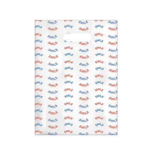 Sherman Specialty Scatter Bags, Smile in Red and Blue, Clear, 7.5" x 10", 100/Pkg, 98A