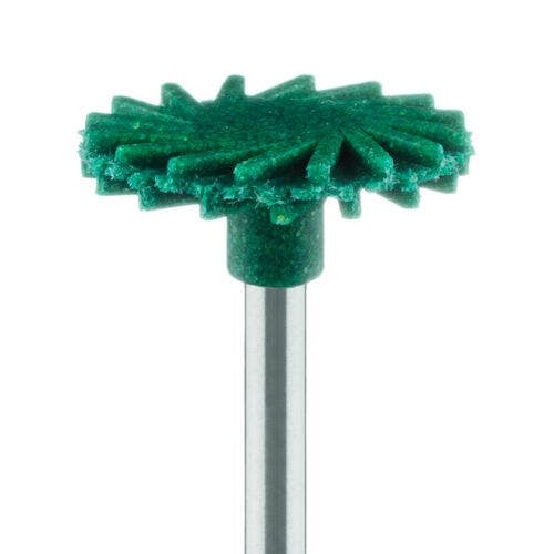 Meisinger LUSTER Twist Polisher for Ceramic, Coarse Green, RA Shank, 14mm, 2/Pkg, 9771G-140-RA