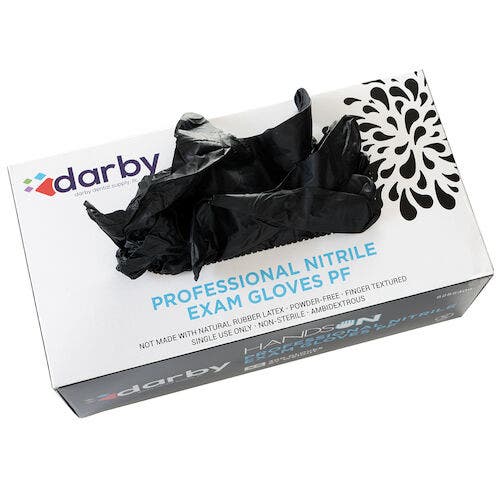 HandsOn Professional Nitrile PF Black Gloves, Medium, 300/Box, Black, 5255411