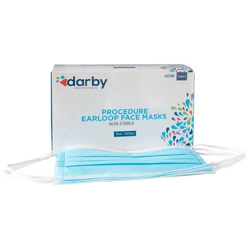 Darby Dental Earloop Face Mask, Blue, 50/Box, 5255755