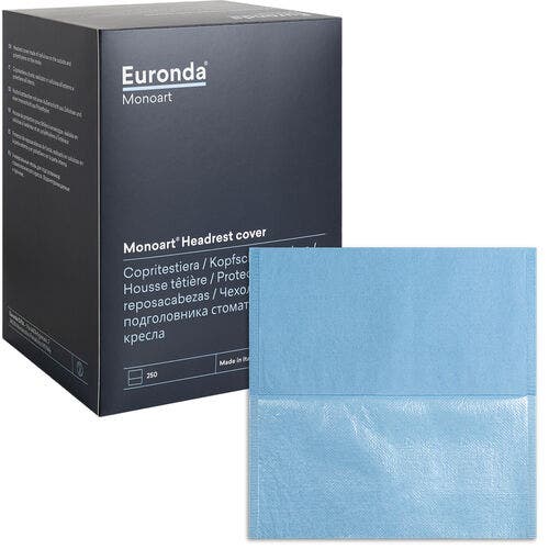 Euronda Headrest Cover, 13" x 13.5", Light Blue, 250/Pkg, 213034
