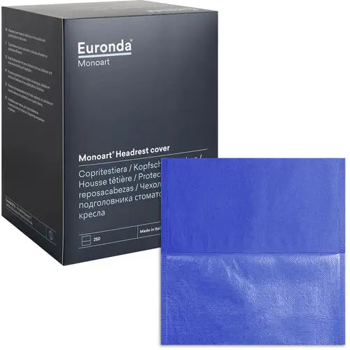 Euronda Headrest Cover, 13" x 13.5", Blue, 250/Pkg, 213038
