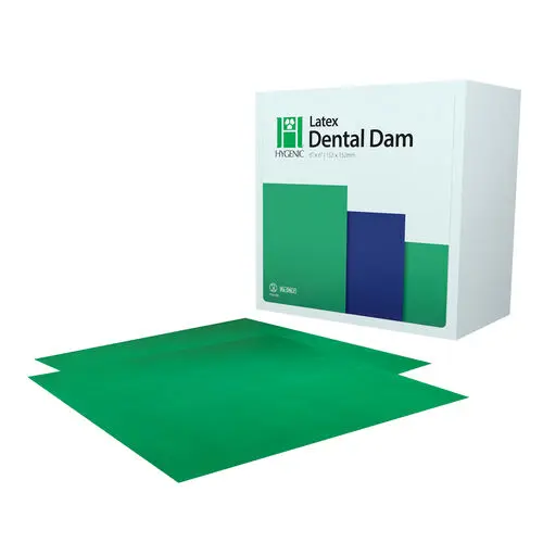 Hygienic Dental Dam, Medium Gauge, 6" x 6", Green, 360/Pkg, 15501