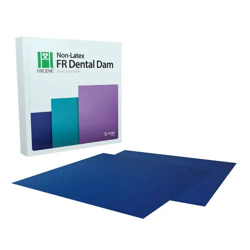 Hygenic Non-Latex Dental Dam, Blue, Medium, 6" x 6", 30/Pkg, 15561