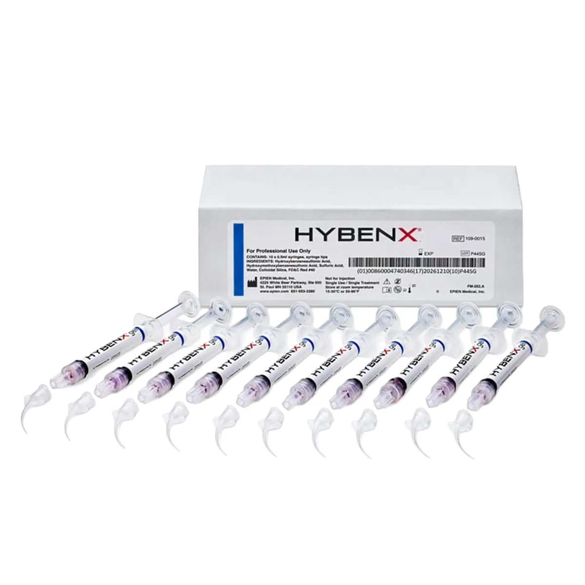 HYBENX Advanced Dental Debridement Liquid, 0.5 mL Syringe with Tips, 10/Pkg, 109-0012
