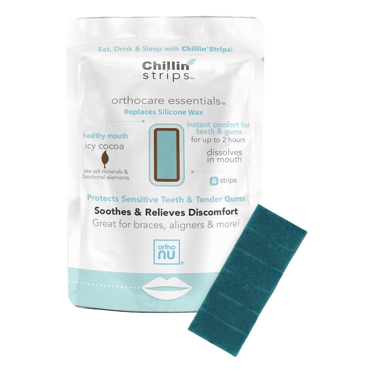 OrthoNu Chillin' Strips, Icy Cocoa, 6/Pkg, ORN0003-02