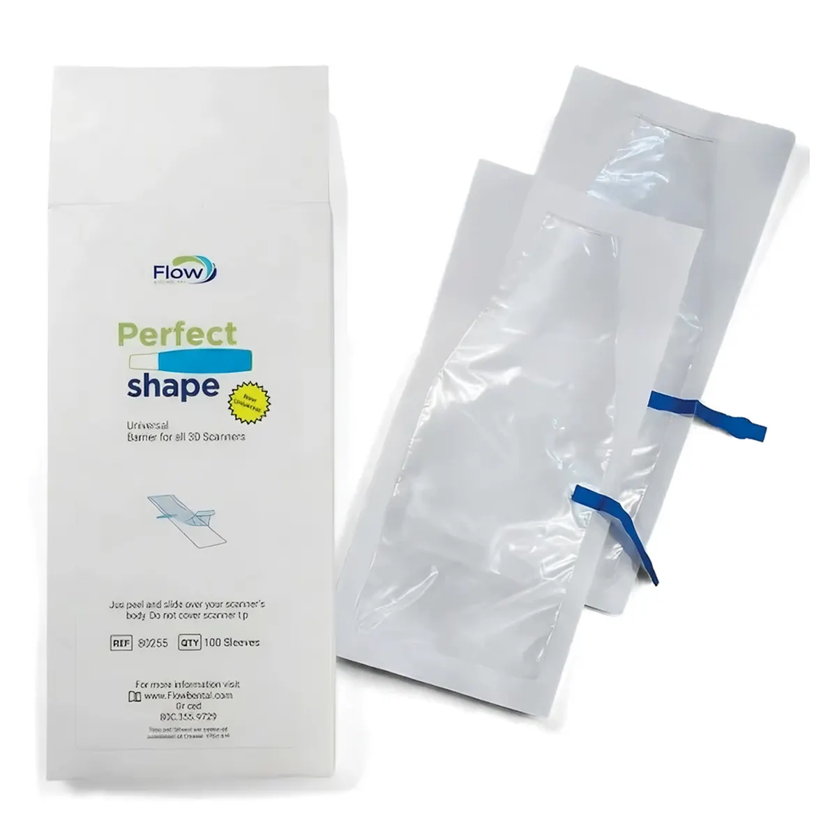Flow Dental Perfect Shape Universal Scanner Sleeves, Adjustable, 100/Box, 80255