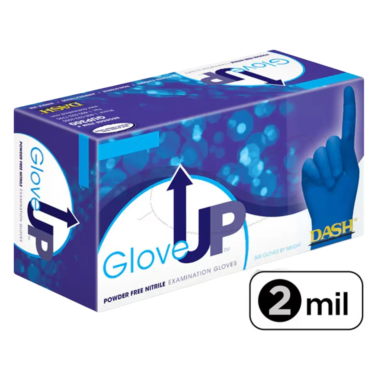 Dash Medical Gloves GloveUP Nitrile Exam Gloves, Powder Free, Textured, X-Large, Deep Blue, 300/Box, GUP300XL