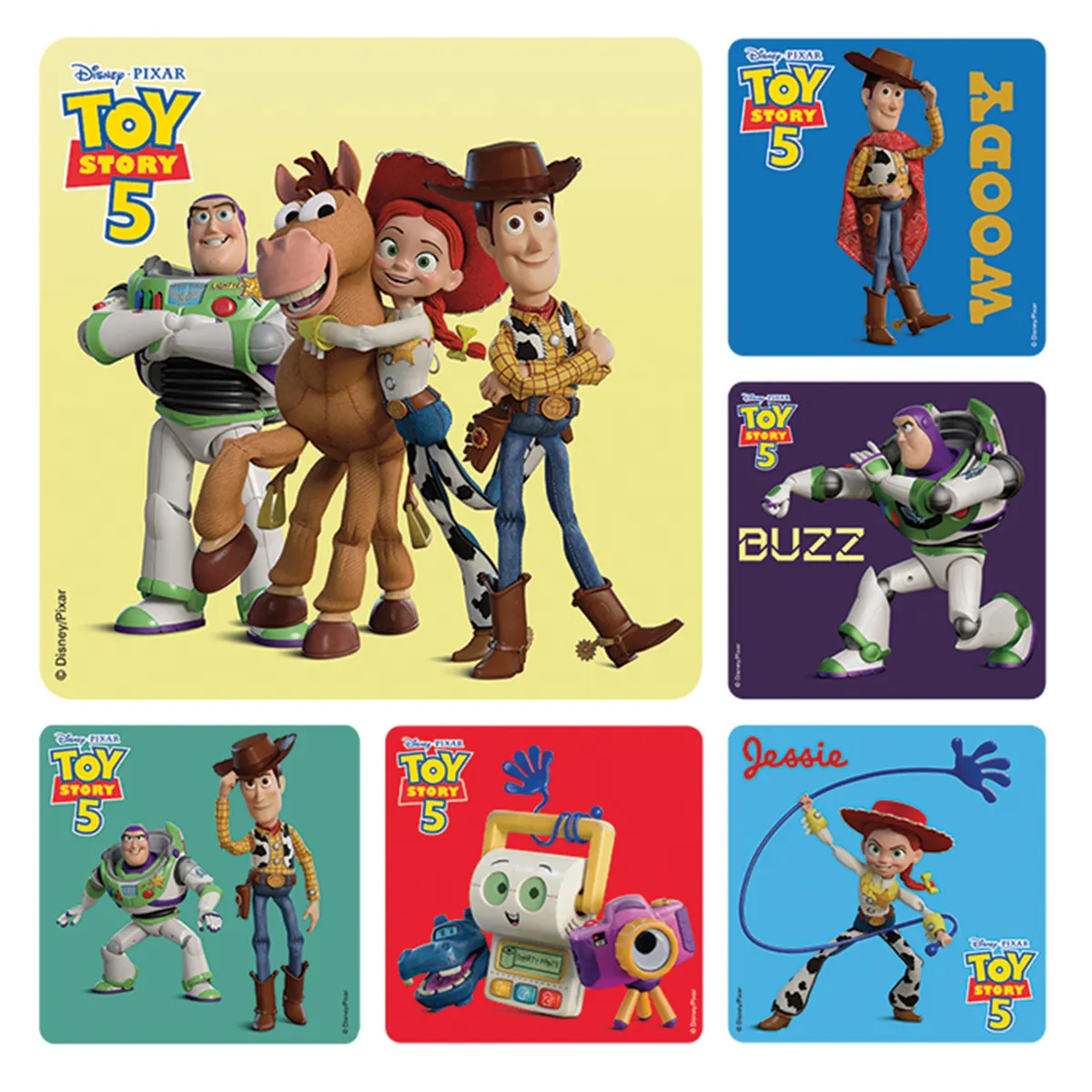 Toy Story 5 Stickers, Assorted 2.5" x 2.5", Roll of 100, PS823