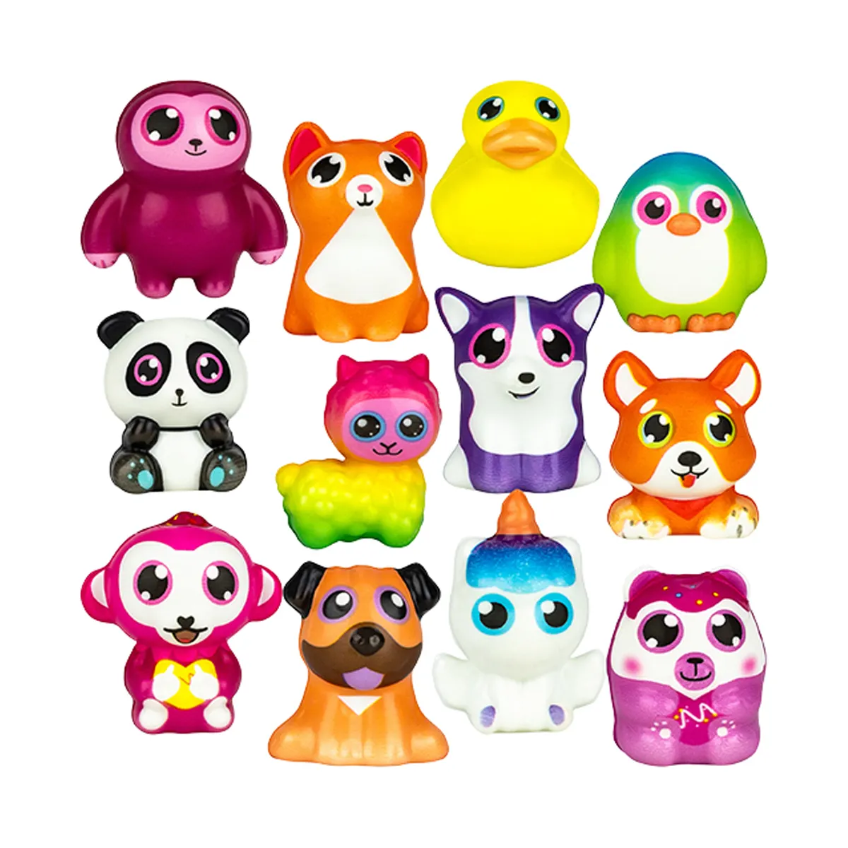 Big Eye Squishy Animals Assorted, 12 Styles, 50/Pkg, JV619