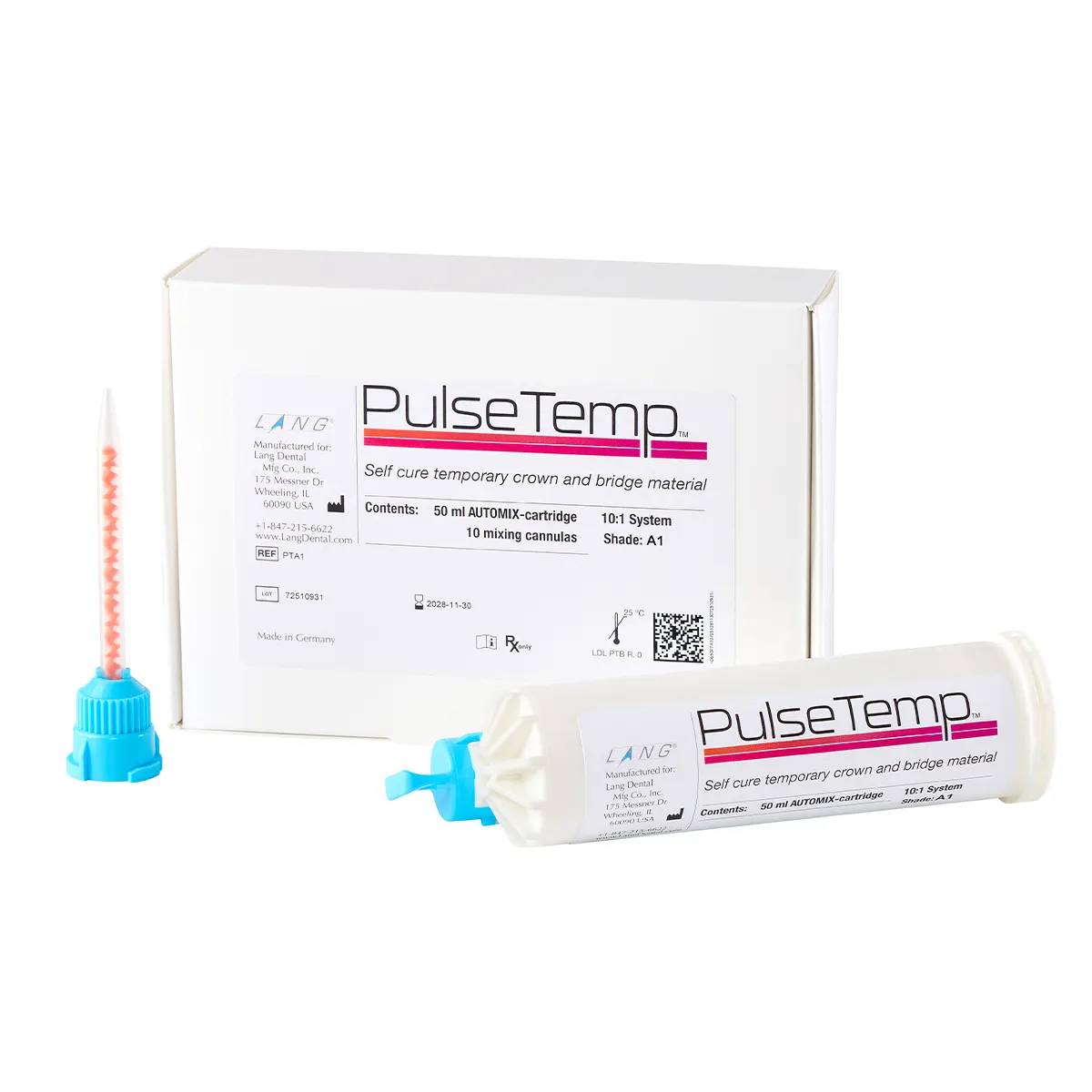 PulseTemp™ A3 Automix Provisional Crown & Bridge Material, 50 ml Cartridge, 10:1, 1/Pkg, PTA3