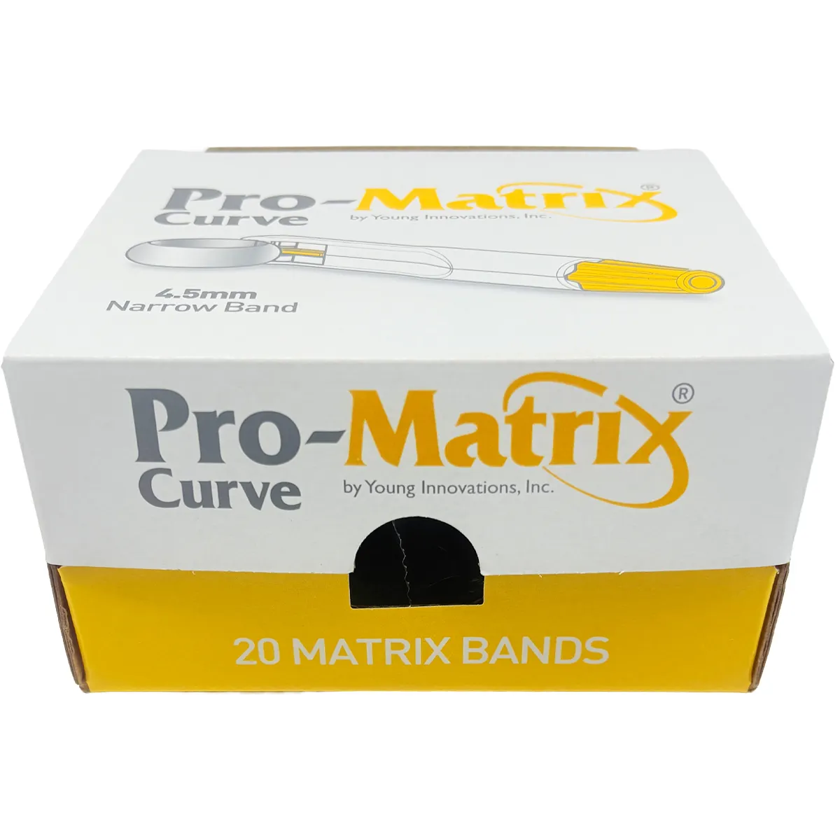 Pro-Matrix™ Curve Matrix Bands, Narrow 4.5mm, Single-Use, 20/Box, Ref 19026