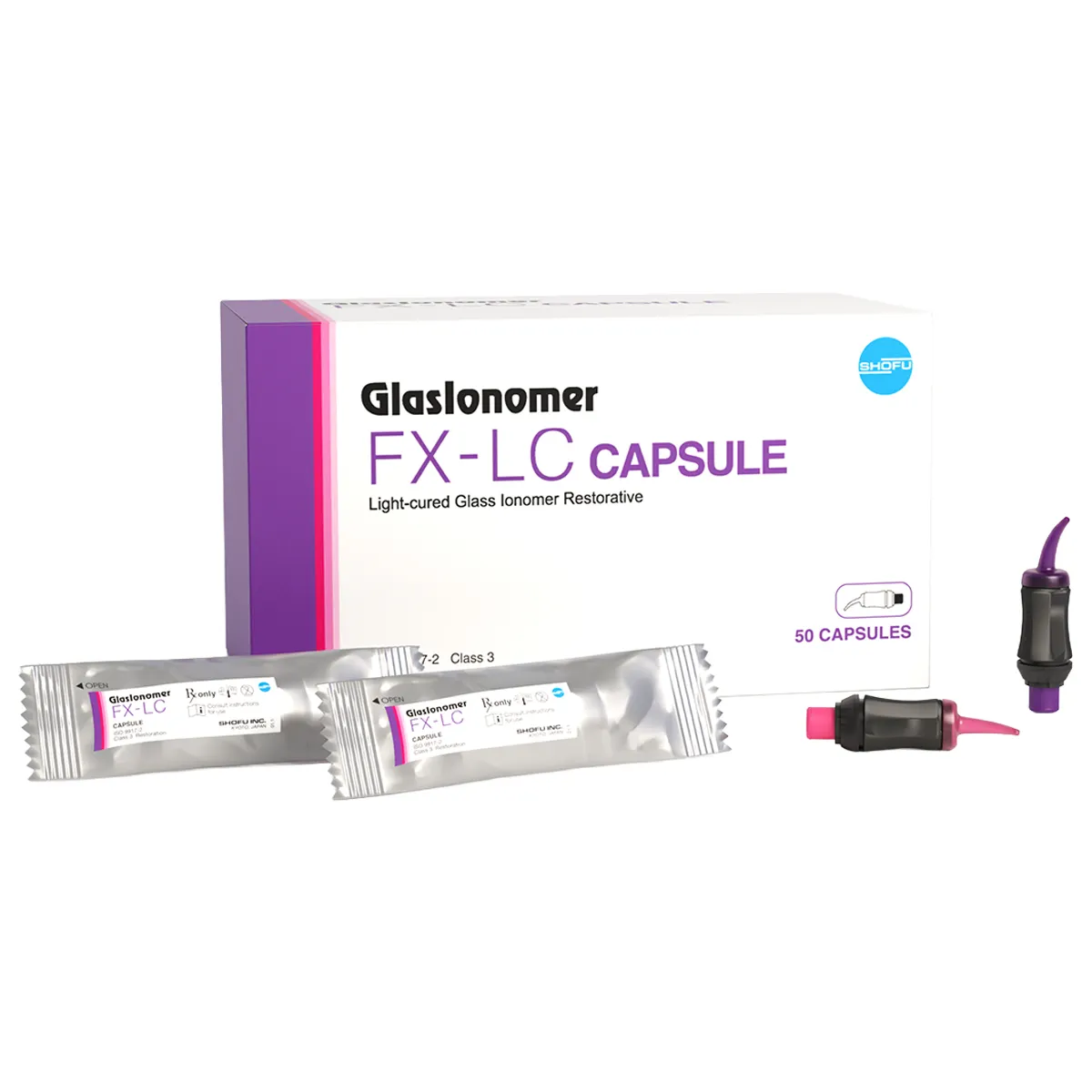 Shofu FX-LC Glass Ionomer Restorative Capsule, Low Viscosity, Shade A3, 50/Box, C0060