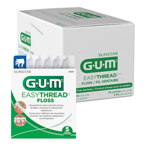 GUM EasyThread Floss, Sample Pack, 50/Box, 3200D