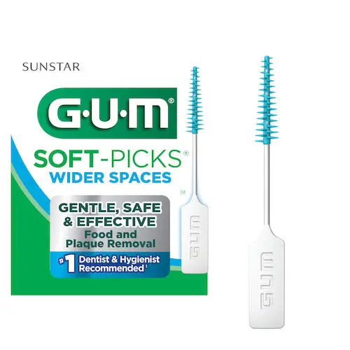 GUM Soft-Picks Wider Spaces, Blue, 5 Picks per Package, 72 Packages/Box, 634PA