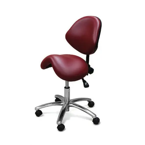 Galaxy Posture Perfect Doctor's Saddle Stool, Model 2030, Adjustable Contoured Backrest, Any Color