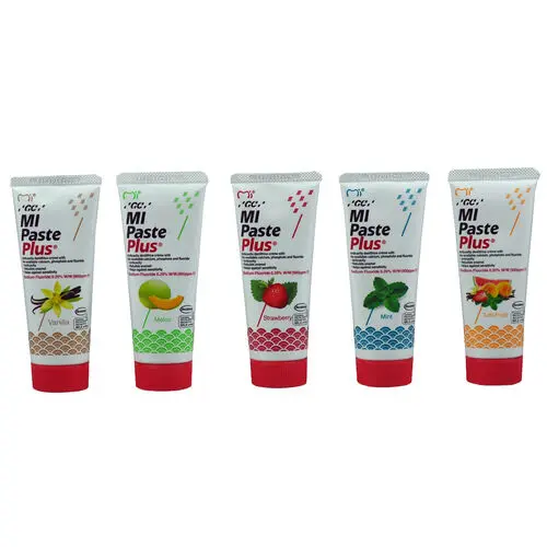 GC America MI Paste Plus Topical Tooth Creme with RECALDENT (CPP-ACP) and 900ppm Fluoride, Assorted Flavors, 40g (35mL) Tubes, 10/Box, 422614