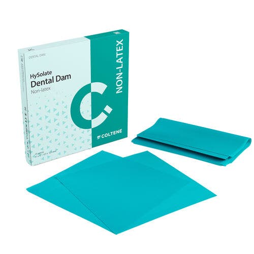 HySolate Non-Latex Dental Dam, 6" x 6", Medium, Green, 15/Box, H09105