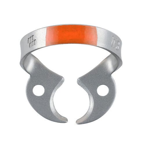 HySolate Fiesta Color-Coded Matte Finish Clamps, #W3, Wingless, Orange, Small Molars, H02796
