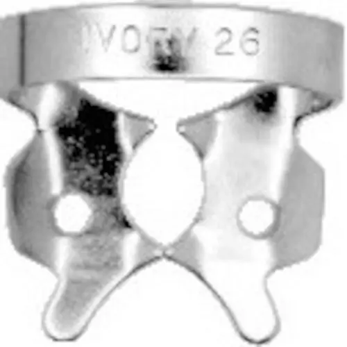 Kulzer Rubber Dam Clamp #26, Stainless Steel, Winged, Small Lower Molar, #50057370