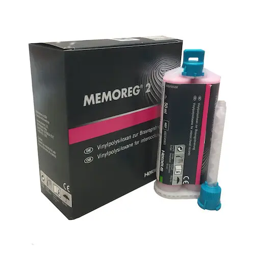 Memoreg 2 Opaque Bite Registration Material, Thixotropic, 2 x 50 mL HP Cartridges with 12 Mixing Tips, Ref 66004965