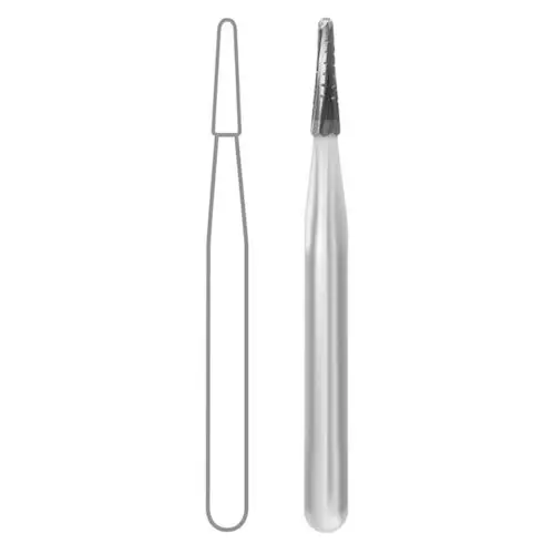 Midwest FG Carbide Bur #1700, Taper Round End CrossCut, Friction Grip, 10/Pkg, 389282
