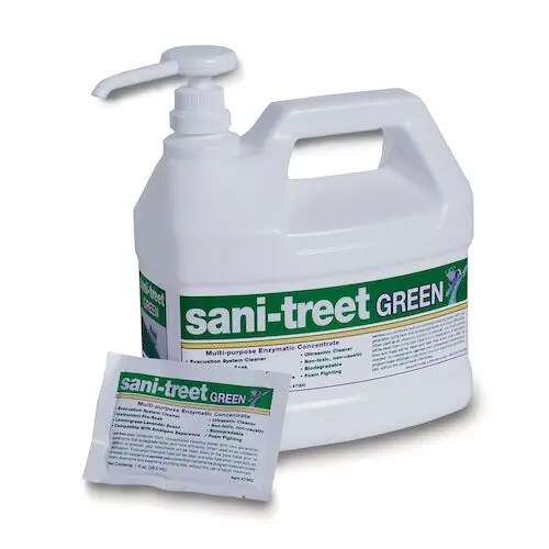 Sani-Treet Green Enzymatic Evacuation Cleaner, Unidose, Lemongrass Lavender, 1 oz, 50/Box, 7002