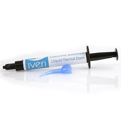 Iveri Liquid Dental Dam, 1.5 ml Syringe, Blue, 5 Syringes & 5 Tips per Box