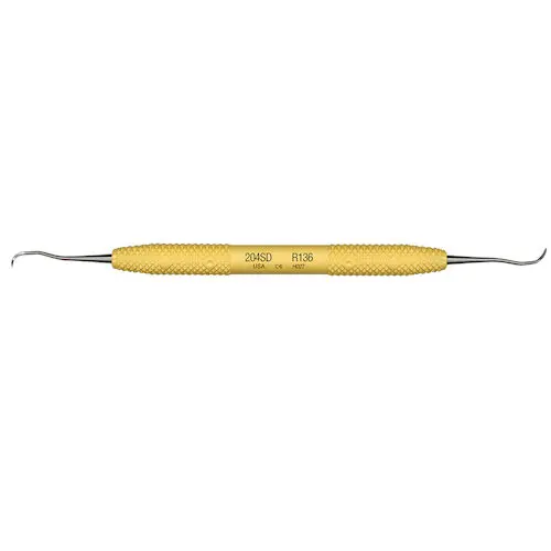Paradise Dental Technologies 204SD Posterior Sickle Scaler, Double End, Standard Handle, Yellow, 1/Pkg