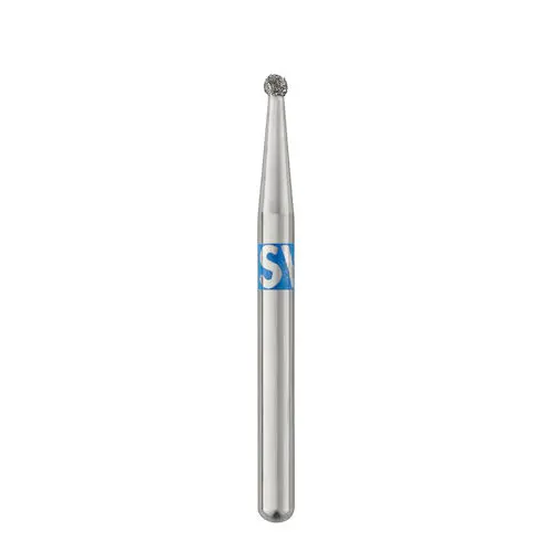SS White Piranha Single-Use Diamond Bur, Round, Medium Grit, 25/Pkg, 801-010M