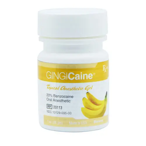 GINGICaine Topical Anesthetic Gel, 20% Benzocaine, Banana Flavor, 1 oz Jar, 20113