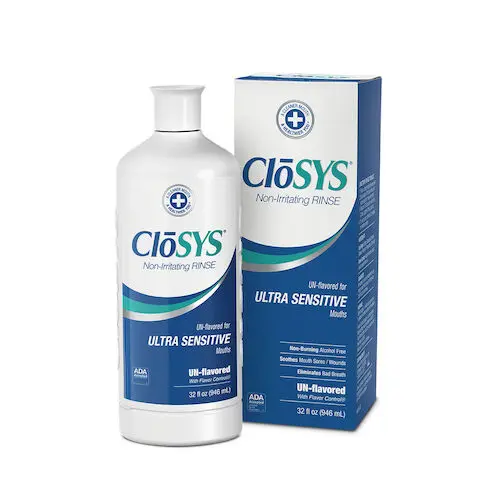CloSYS Ultra-Sensitive Mouthwash Rinse, Unflavored, 32 oz, 2C-32-12R