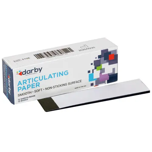 Darby Dental Articulating Paper, Blue, 32 Microns, XX-Thin, 12 Books/Box, 20107035