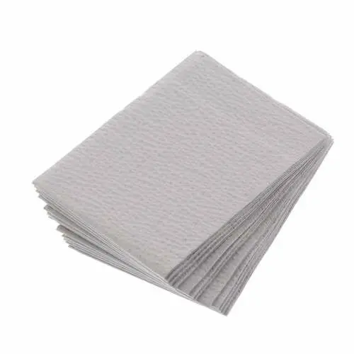 Crosstex Advantage Plus Polytowels 3-Ply Silver/Grey Patient Bibs, 13" x 18", 500/Case, WPXASI