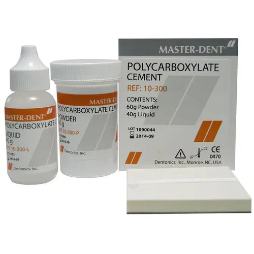 Master-Dent Polycarboxylate Cement, Self-Cure, Kit, 60g Powder/40ml Liquid, 10-300