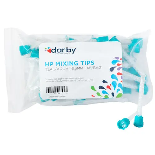 Darby Dental I.O. Tips and Gun, Mixing Tips, 6.5 mm, Blue, 48/Pkg, DPD-255