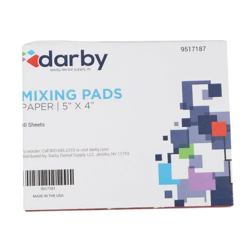 Darby Dental Mixing Pads, 5" x 4", Paper, 40 Sheets, 20407309